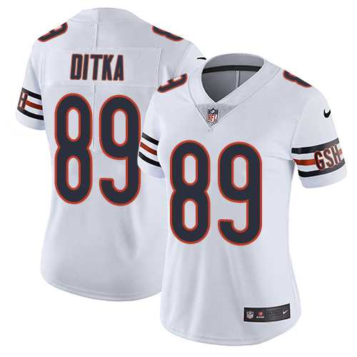 Women's Nike Chicago Bears #89 Mike Ditka White Stitched NFL Vapor Untouchable Limited Jersey