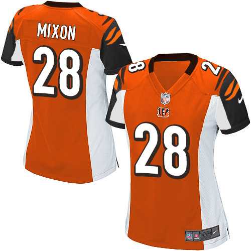 Women's Nike Cincinnati Bengals #28 Joe Mixon Orange Alternate Stitched NFL Elite Jersey