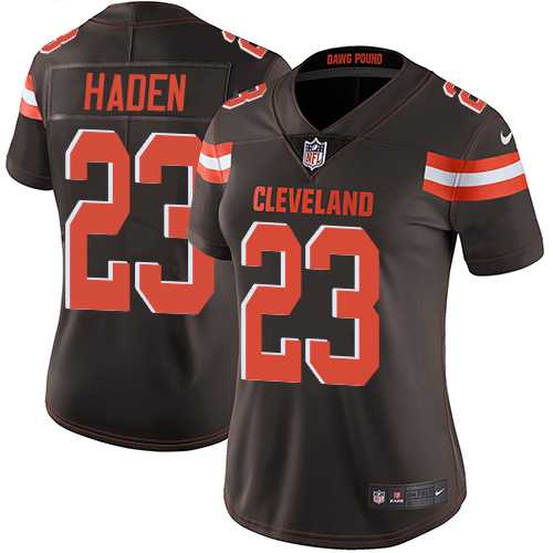 Women's Nike Cleveland Browns #23 Joe Haden Brown Team Color Stitched NFL Vapor Untouchable Limited Jersey
