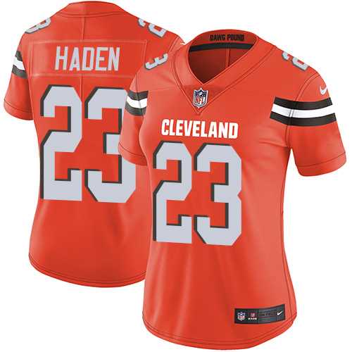 Women's Nike Cleveland Browns #23 Joe Haden Orange Alternate Stitched NFL Vapor Untouchable Limited Jersey