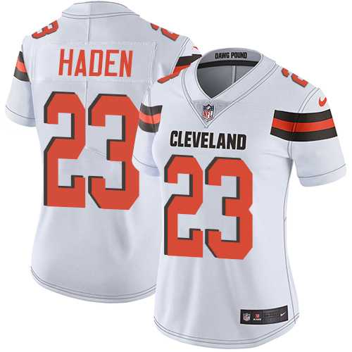 Women's Nike Cleveland Browns #23 Joe Haden White Stitched NFL Vapor Untouchable Limited Jersey