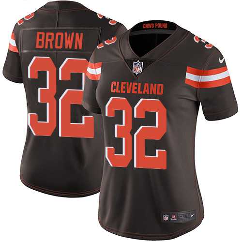 Women's Nike Cleveland Browns #32 Jim Brown Brown Team Color Stitched NFL Vapor Untouchable Limited Jersey
