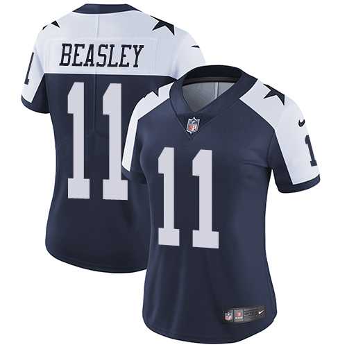Women's Nike Dallas Cowboys #11 Cole Beasley Navy Blue Thanksgiving Stitched NFL Vapor Untouchable Limited Throwback Jersey