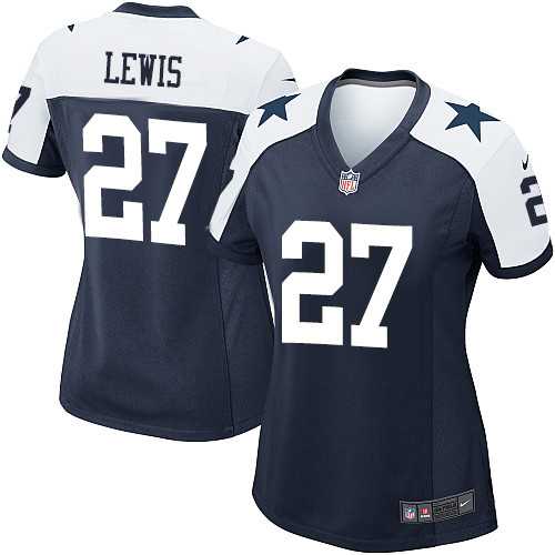 Women's Nike Dallas Cowboys #27 Jourdan Lewis Navy Blue Thanksgiving Throwback Stitched NFL Elite Jersey