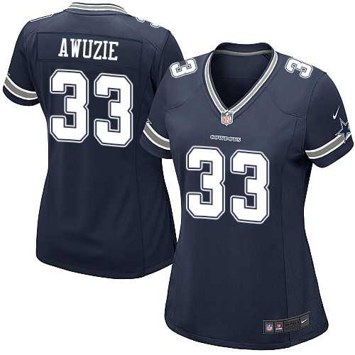 Women's Nike Dallas Cowboys #33 Chidobe Awuzie Navy Blue Team Color Stitched NFL Elite Jersey