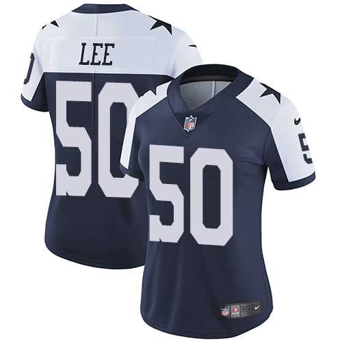 Women's Nike Dallas Cowboys #50 Sean Lee Navy Blue Thanksgiving Stitched NFL Vapor Untouchable Limited Throwback Jersey