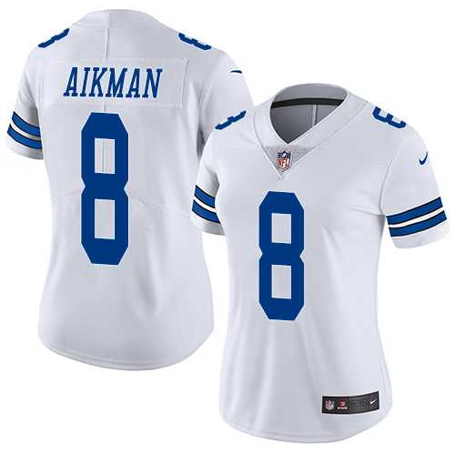 Women's Nike Dallas Cowboys #8 Troy Aikman White Stitched NFL Vapor Untouchable Limited Jersey