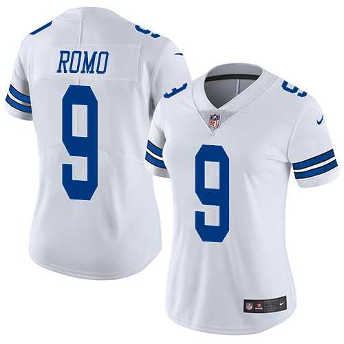 Women's Nike Dallas Cowboys #9 Tony Romo White Stitched NFL Vapor Untouchable Limited Jersey