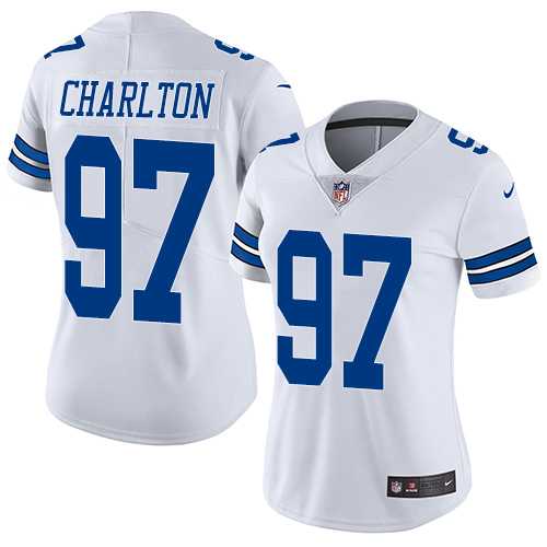 Women's Nike Dallas Cowboys #97 Taco Charlton White Stitched NFL Vapor Untouchable Limited Jersey