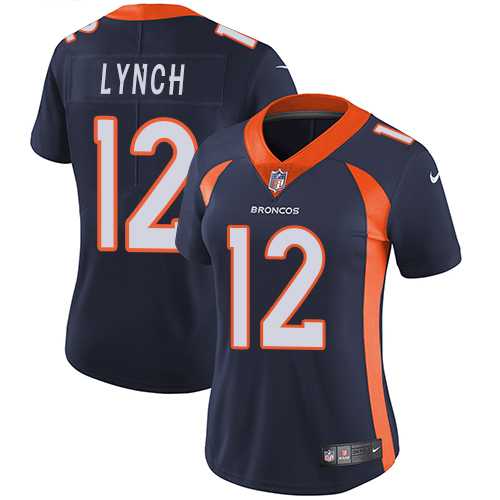 Women's Nike Denver Broncos #12 Paxton Lynch Blue Alternate Stitched NFL Vapor Untouchable Limited Jersey