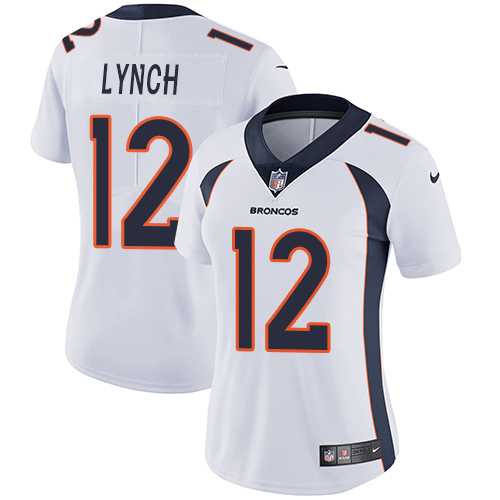 Women's Nike Denver Broncos #12 Paxton Lynch White Stitched NFL Vapor Untouchable Limited Jersey