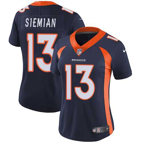 Women's Nike Denver Broncos #13 Trevor Siemian Blue Alternate Stitched NFL Vapor Untouchable Limited Jersey
