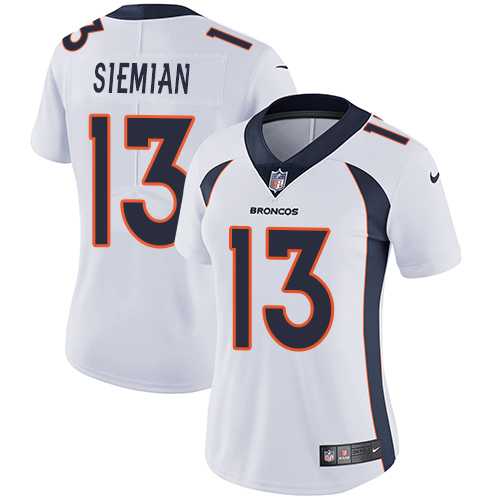 Women's Nike Denver Broncos #13 Trevor Siemian White Stitched NFL Vapor Untouchable Limited Jersey