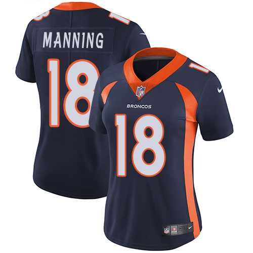 Women's Nike Denver Broncos #18 Peyton Manning Blue Alternate Stitched NFL Vapor Untouchable Limited Jersey