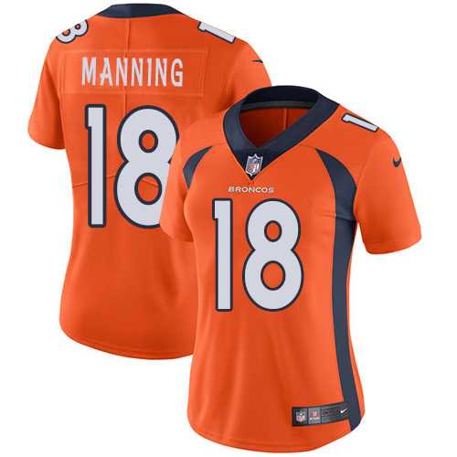 Women's Nike Denver Broncos #18 Peyton Manning Orange Team Color Stitched NFL Vapor Untouchable Limited Jersey