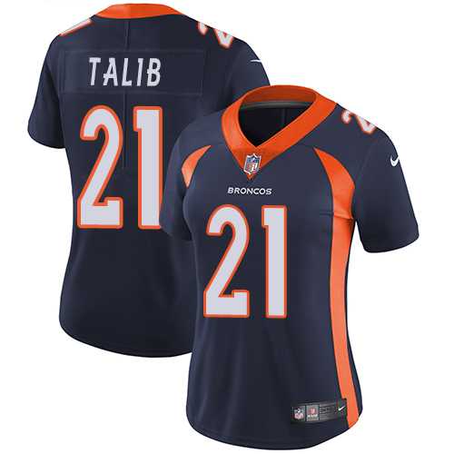 Women's Nike Denver Broncos #21 Aqib Talib Blue Alternate Stitched NFL Vapor Untouchable Limited Jersey