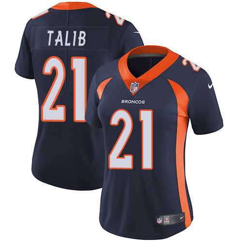 Women's Nike Denver Broncos #21 Aqib Talib Blue Alternate Stitched NFL Vapor Untouchable Limited Jersey Women's Nike Denver Broncos #21 Aqib Talib Blue Alternate Stitched NFL Vapor Untouchable Limited Jersey
