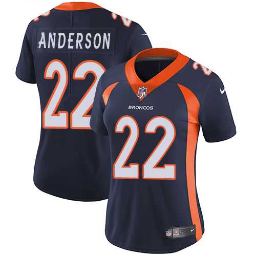 Women's Nike Denver Broncos #22 C.J. Anderson Blue Alternate Stitched NFL Vapor Untouchable Limited Jersey