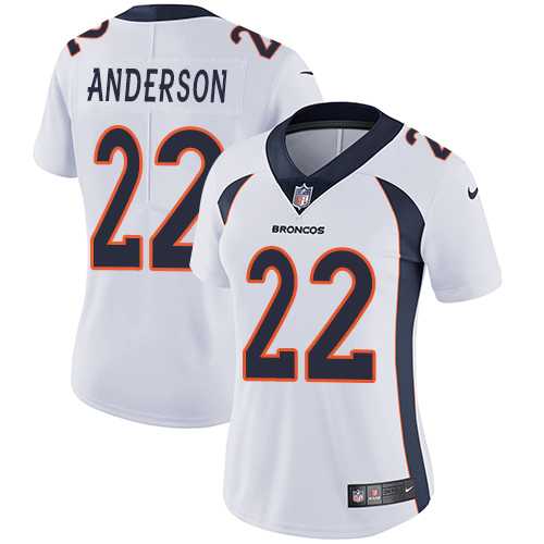 Women's Nike Denver Broncos #22 C.J. Anderson WhiteStitched NFL Vapor Untouchable Limited Jersey