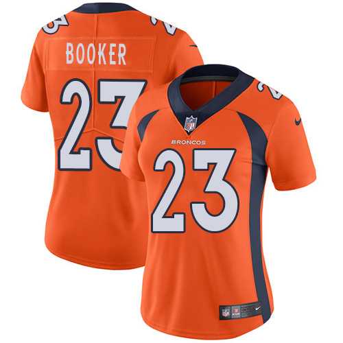 Women's Nike Denver Broncos #23 Devontae Booker Orange Team Color Stitched NFL Vapor Untouchable Limited Jersey