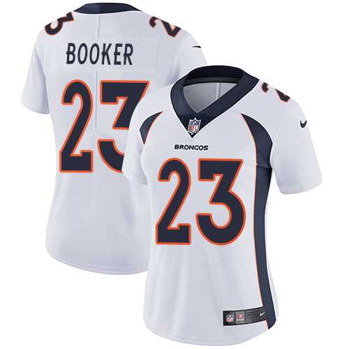 Women's Nike Denver Broncos #23 Devontae Booker White Stitched NFL Vapor Untouchable Limited Jersey