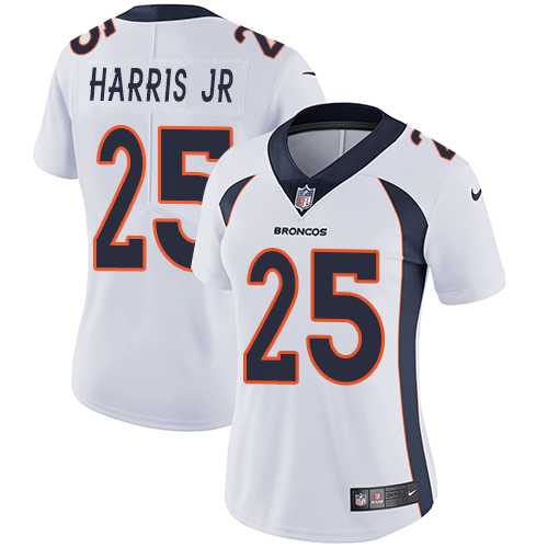 Women's Nike Denver Broncos #25 Chris Harris Jr White Stitched NFL Vapor Untouchable Limited Jersey