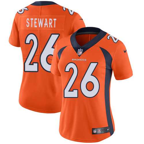 Women's Nike Denver Broncos #26 Darian Stewart Orange Team Color Stitched NFL Vapor Untouchable Limited Jersey