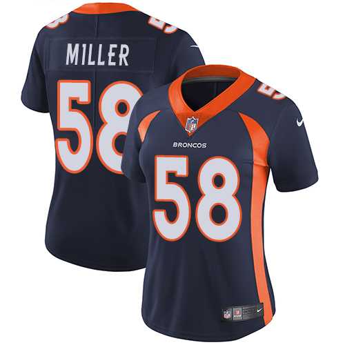 Women's Nike Denver Broncos #58 Von Miller Blue Alternate Stitched NFL Vapor Untouchable Limited Jersey