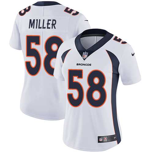 Women's Nike Denver Broncos #58 Von Miller White Stitched NFL Vapor Untouchable Limited Jersey