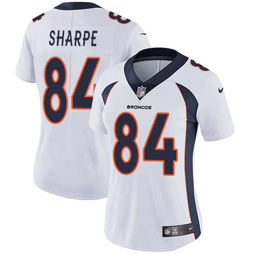 Women's Nike Denver Broncos #84 Shannon Sharpe White Stitched NFL Vapor Untouchable Limited Jersey