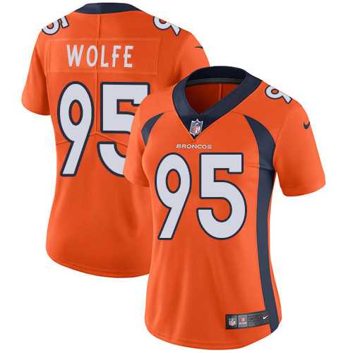 Women's Nike Denver Broncos #95 Derek Wolfe Orange Team Color Stitched NFL Vapor Untouchable Limited Jersey