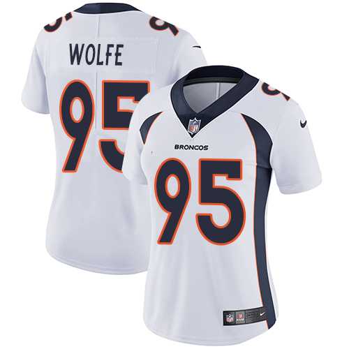 Women's Nike Denver Broncos #95 Derek Wolfe White Stitched NFL Vapor Untouchable Limited Jersey