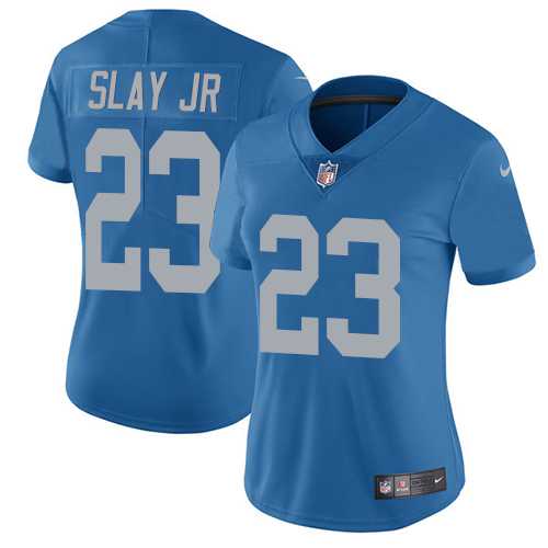 Women's Nike Detroit Lions #23 Darius Slay Jr Blue Throwback Stitched NFL Vapor Untouchable Limited Jersey