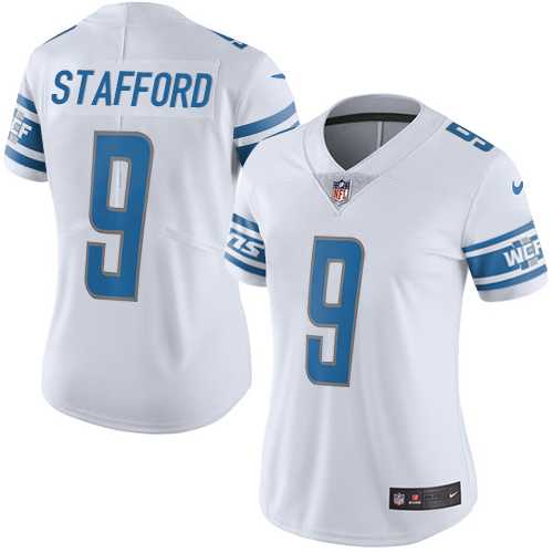 Women's Nike Detroit Lions #9 Matthew Stafford White Stitched NFL Vapor Untouchable Limited Jersey