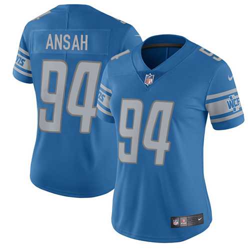 Women's Nike Detroit Lions #94 Ziggy Ansah Light Blue Team Color Stitched NFL Vapor Untouchable Limited Jersey