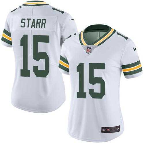 Women's Nike Green Bay Packers #15 Bart Starr White Stitched NFL Vapor Untouchable Limited Jersey