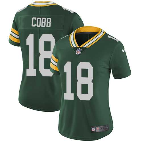 Women's Nike Green Bay Packers #18 Randall Cobb Green Team Color Stitched NFL Vapor Untouchable Limited Jersey