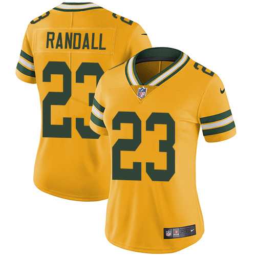 Women's Nike Green Bay Packers #23 Damarious Randall Yellow Stitched NFL Limited Rush Jersey