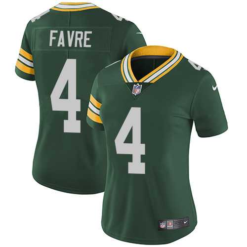 Women's Nike Green Bay Packers #4 Brett Favre Green Team Color Stitched NFL Vapor Untouchable Limited Jersey