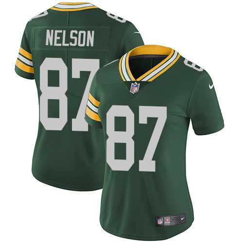 Women's Nike Green Bay Packers #87 Jordy Nelson Green Team Color Stitched NFL Vapor Untouchable Limited Jersey