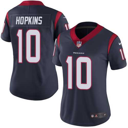 Women's Nike Houston Texans #10 DeAndre Hopkins Navy Blue Team Color Stitched NFL Vapor Untouchable Limited Jersey
