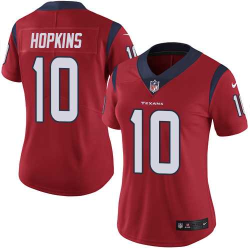 Women's Nike Houston Texans #10 DeAndre Hopkins Red Alternate Stitched NFL Vapor Untouchable Limited Jersey