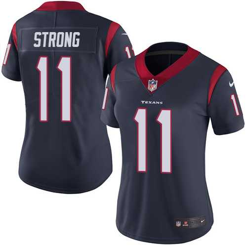 Women's Nike Houston Texans #11 Jaelen Strong Navy Blue Team Color Stitched NFL Vapor Untouchable Limited Jersey