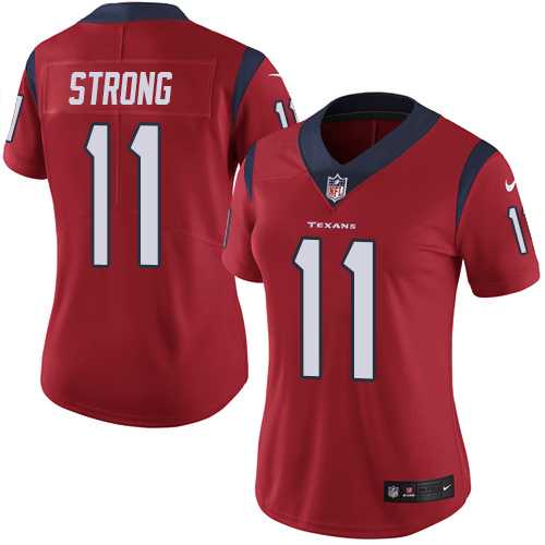 Women's Nike Houston Texans #11 Jaelen Strong Red Alternate Stitched NFL Vapor Untouchable Limited Jersey Women's Nike Houston Texans #11 Jaelen Strong Red Alternate Stitched NFL Vapor Untouchable Limited Jersey
