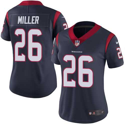 Women's Nike Houston Texans #26 Lamar Miller Navy Blue Team Color Stitched NFL Vapor Untouchable Limited Jersey