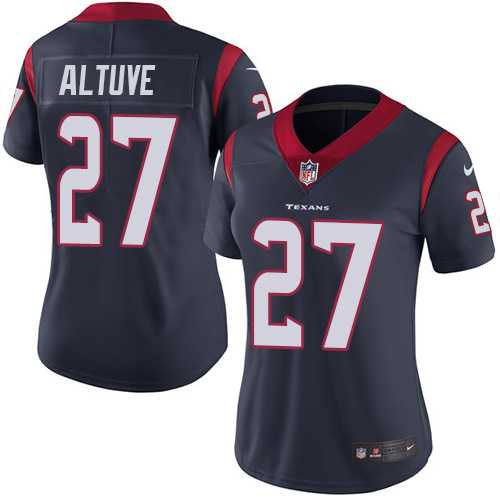 Women's Nike Houston Texans #27 Jose Altuve Navy Blue Team Color Stitched NFL Vapor Untouchable Limited Jersey Women's Nike Houston Texans #27 Jose Altuve Navy Blue Team Color Stitched NFL Vapor Untouchable Limited Jersey