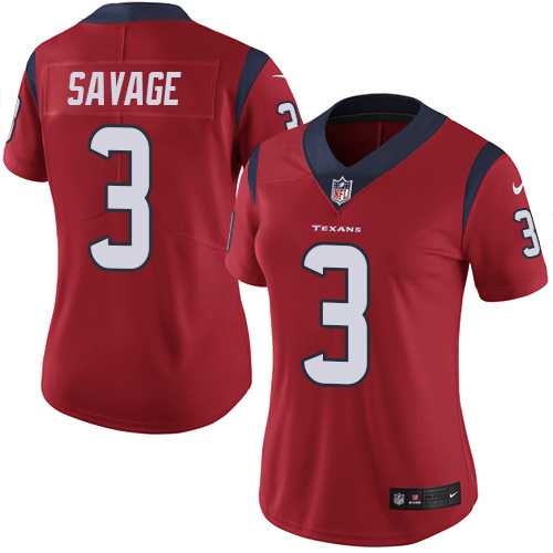 Women's Nike Houston Texans #3 Tom Savage Red Alternate Stitched NFL Vapor Untouchable Limited Jersey
