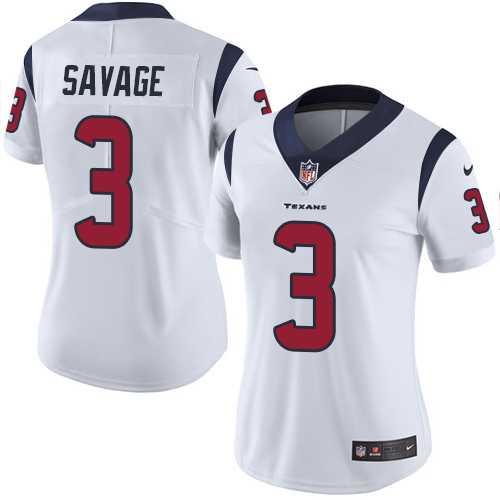 Women's Nike Houston Texans #3 Tom Savage White Stitched NFL Vapor Untouchable Limited Jersey Women's Nike Houston Texans #3 Tom Savage White Stitched NFL Vapor Untouchable Limited Jersey
