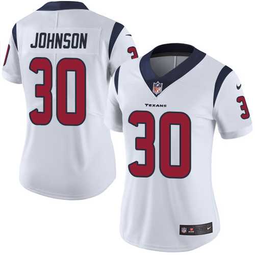 Women's Nike Houston Texans #30 Kevin Johnson White Stitched NFL Vapor Untouchable Limited Jersey