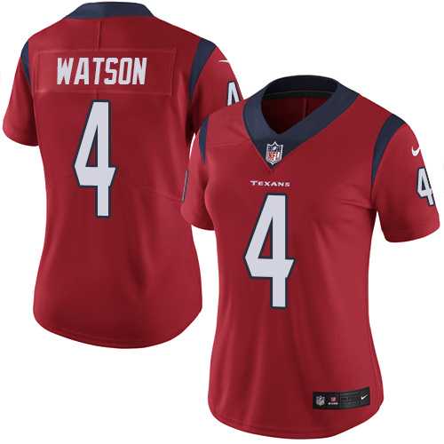 Women's Nike Houston Texans #4 Deshaun Watson Red Alternate Stitched NFL Vapor Untouchable Limited Jersey Women's Nike Houston Texans #4 Deshaun Watson Red Alternate Stitched NFL Vapor Untouchable Limited Jersey